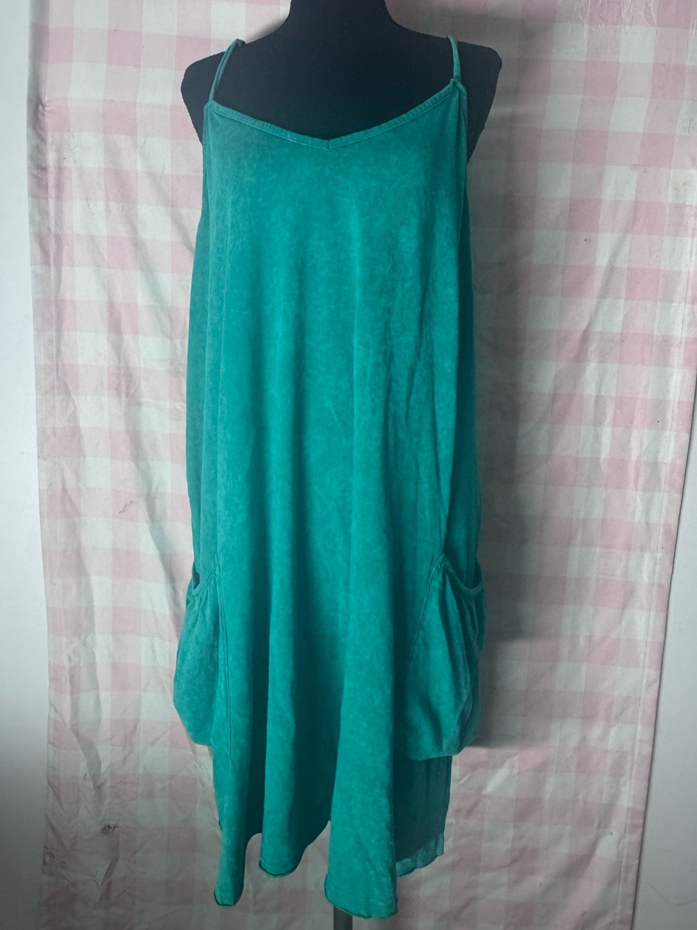 Teal Spaghetti-Strap Romper